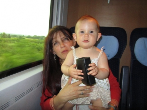 Foto: Unterwegs zum Mittelrhein Musikfestival mit unserer jungen Begleiterin Maria-Stefanie und ihrer Mutter Nora