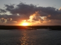 Foto: Ankunft auf der Insel Spiekeroog im Sonnenuntergang