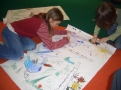 Foto: Leipziger Buchmesse 2008: Kinder zeichnen nach der Lesung Silkes Ente und den Vogel fertig